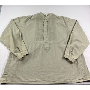 Wah Maker Frontier Shirt Mens XL Beige Button Up Western Band Collar VTG